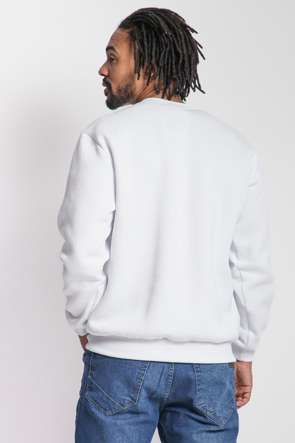 Men's Crewneck Sweatshirt - Fleece Pullover, Lightweight Casual Long-Sleeve Top, Comfortable Cotton-Blend
