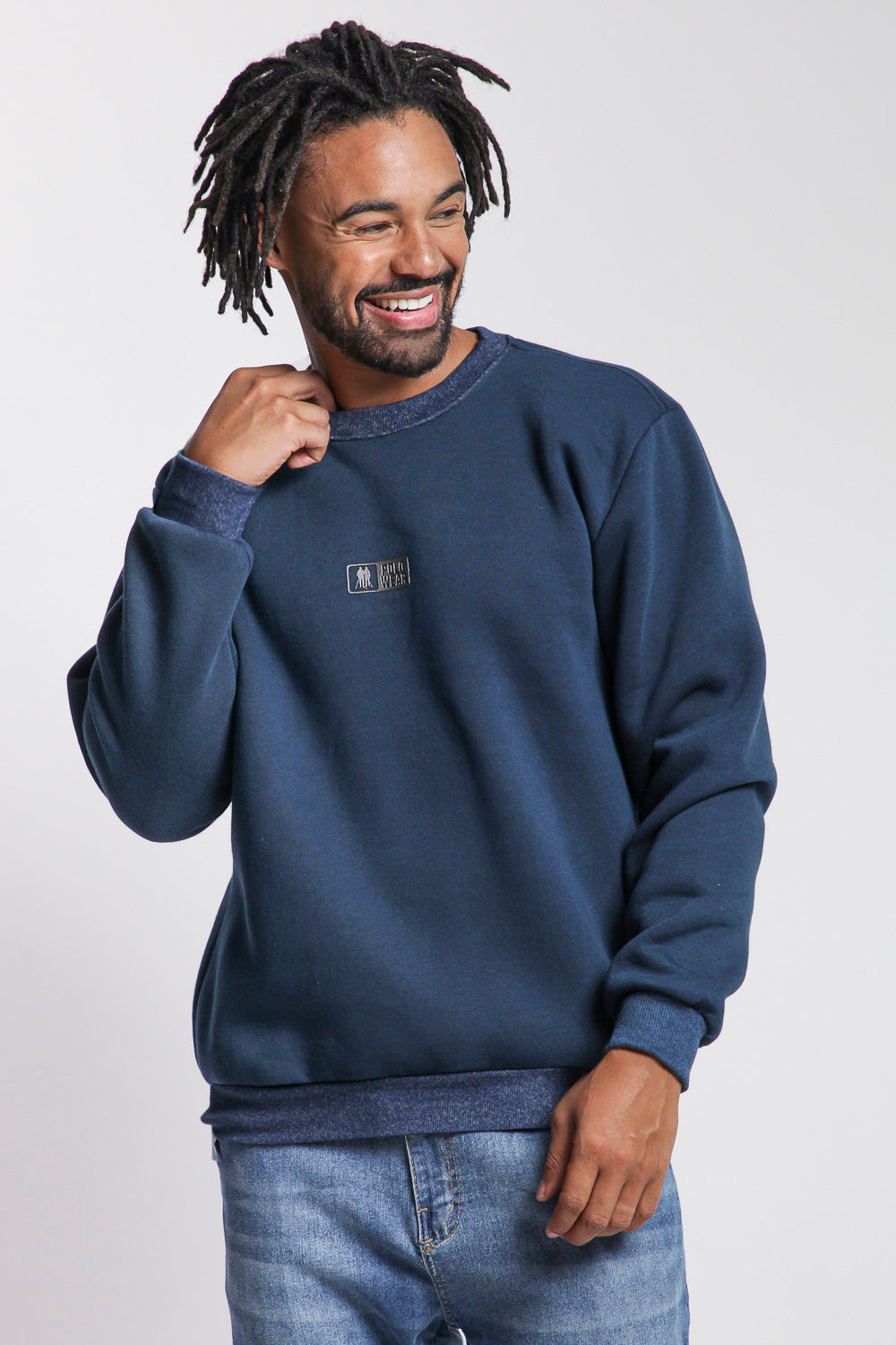 Men's Crewneck Sweatshirt - Fleece Pullover, Lightweight Casual Long-Sleeve Top, Comfortable Cotton-Blend