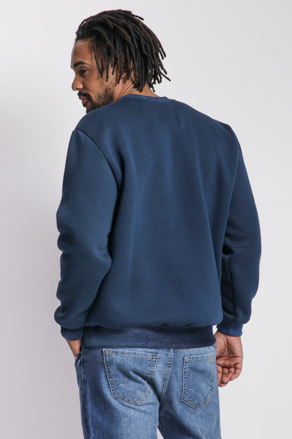 Men's Crewneck Sweatshirt - Fleece Pullover, Lightweight Casual Long-Sleeve Top, Comfortable Cotton-Blend