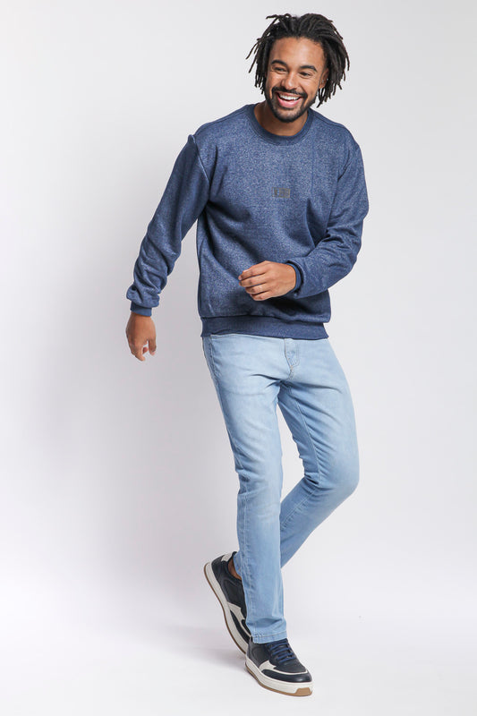 Men's Crewneck Sweatshirt - Fleece Pullover, Lightweight Casual Long-Sleeve Top, Comfortable Cotton-Blend