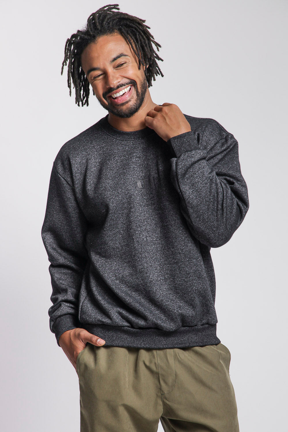 Men's Crewneck Sweatshirt - Fleece Pullover, Lightweight Casual Long-Sleeve Top, Comfortable Cotton-Blend