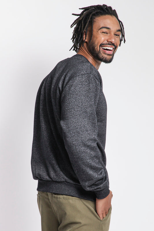 Men's Crewneck Sweatshirt - Fleece Pullover, Lightweight Casual Long-Sleeve Top, Comfortable Cotton-Blend