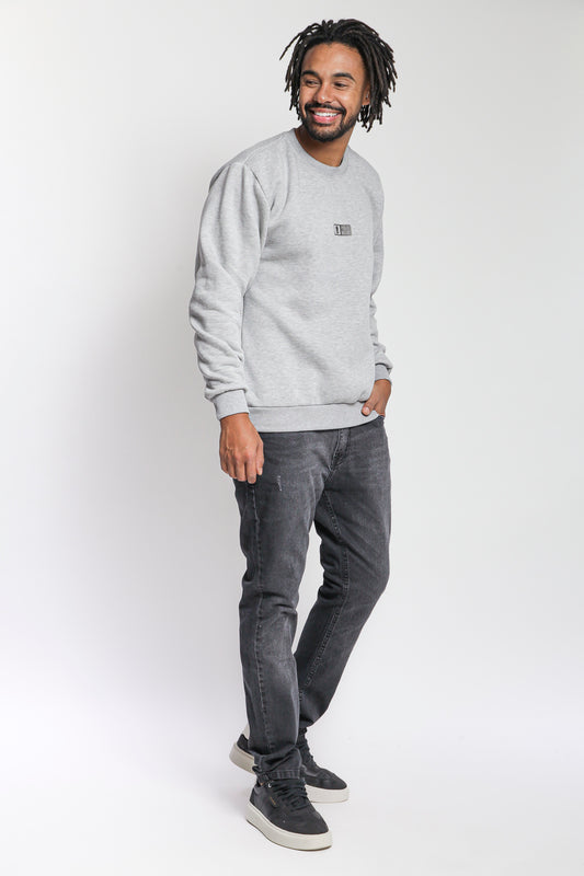 Men's Crewneck Sweatshirt - Fleece Pullover, Lightweight Casual Long-Sleeve Top, Comfortable Cotton-Blend