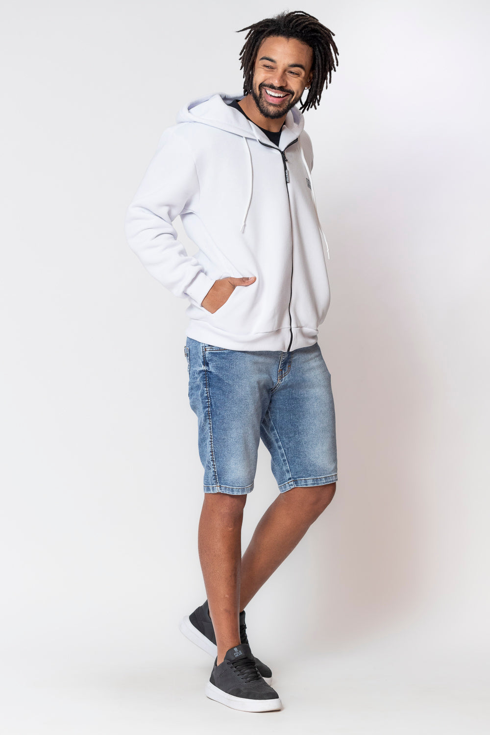 Men's Full-Zip Fleece Hoodie Soft Cotton Blend Sweatshirt with Adjustable Hood and Front Pockets